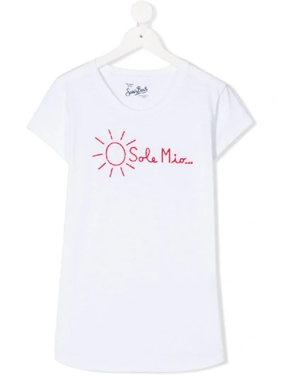 Mc2 Saint Barth Teen Emma Slogan-print T-shirt In White