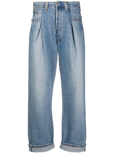 Re/done 40s Zoot Wide-leg Jeans In Blu Denim