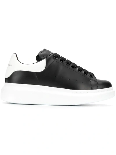Alexander Mcqueen Leather Exaggerated-sole Sneakers In Black,white