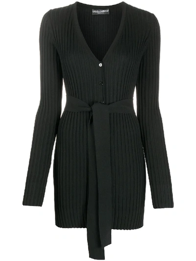Dolce & Gabbana Belted Cardi-coat In Black