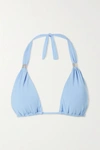 Melissa Odabash Grenada Embellished Triangle Bikini Top In Light Blue