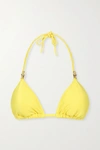 Heidi Klein Cancun Embellished Triangle Bikini Top In Yellow