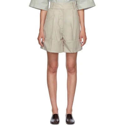 Low Classic Ssense Exclusive Beige Half Turn Up Shorts In Brown