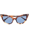 Tom Ford Ft0820 Cat-eye Frame Sunglasses In Brown