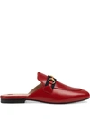 Gucci Princetown Horsebit-detailed Leather Slippers In Red