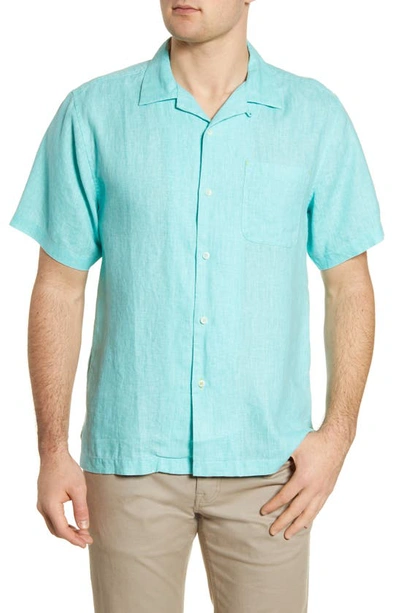 Tommy Bahama Paradise Breezer Short Sleeve Linen Button-up Shirt In Blue