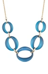 Alexis Bittar Essentials Large Lucite Link Necklace In Pacific