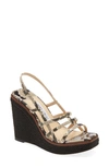 JIMMY CHOO ARIELA SNAKE PRINTED PLATFORM WEDGE SANDAL,J000134740