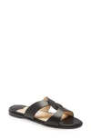 Jimmy Choo Atia Flat Crossover Strap Sandals In Black