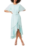 FRENCH CONNECTION EMINA BELTED HIGH/LOW MIDI DRESS,71NPN
