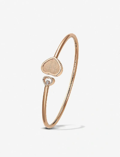 Chopard Happy Hearts 18ct Rose-gold, Diamond And Coral Bangle In 18k Rose Gold