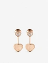 CHOPARD CHOPARD WOMENS 18K ROSE GOLD X 007 HAPPY HEARTS GOLDEN HEARTS 18CT ROSE-GOLD AND 0.08CT DIAMOND EARR,38022070
