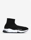 Balenciaga Mens Blk/white Men's Speed Stretch-knit Trainers In Blk/white