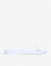 Gucci Pursuit Striped Rubber Sliders In White