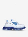 Balenciaga Triple S Clear Sole Sneakers In White/navy