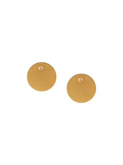 Hsu Jewellery Brushed-finish Disc Earrings In Gold