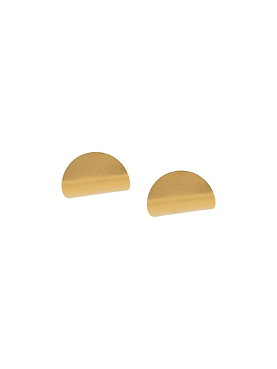 Hsu Jewellery Disc-curve Earrings In Gold