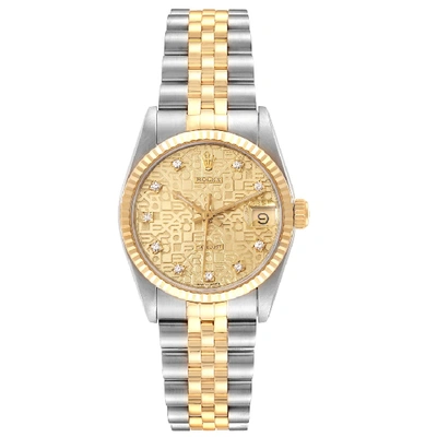 Rolex Datejust Midsize 31 Steel Yellow Gold Diamond Ladies Watch 68273 In Not Applicable