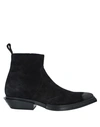 Balenciaga Black Suede Santiag Boots In Black