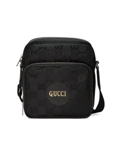 Gucci Men's Eco Gg Nylon Medium Shoulder Bag In Black