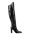 Max Mara Maxmara Beboot Boot Crocodile-print Black Leather In Black
