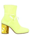 Maison Margiela Crushed Heel Glittered Faux Suede Ankle Boots In Yellow