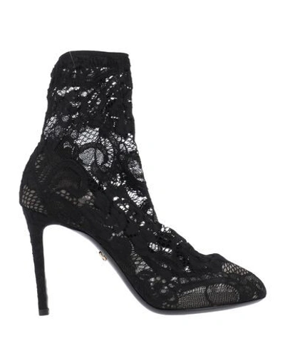 DOLCE & GABBANA DOLCE & GABBANA WOMAN ANKLE BOOTS BLACK SIZE 6.5 POLYAMIDE, ELASTANE, VISCOSE,11893382WB 7