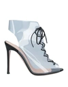 GIANVITO ROSSI GIANVITO ROSSI WOMAN ANKLE BOOTS TRANSPARENT SIZE 6.5 PVC - POLYVINYL CHLORIDE, SOFT LEATHER