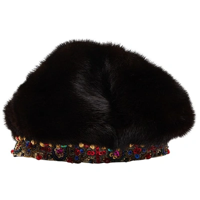 Pre-owned Dolce & Gabbana Black Mink Hat