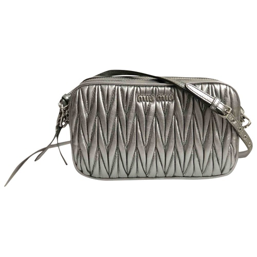 PreOwned Miu Miu MatelassÉ Silver Leather Clutch Bag ModeSens