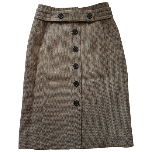 Pre-Owned Louis Vuitton Brown Wool Skirt | ModeSens