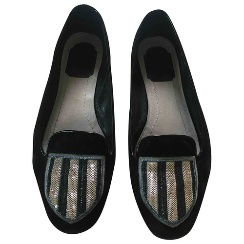 womens black glitter flats