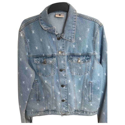 Denim jacket with fur image