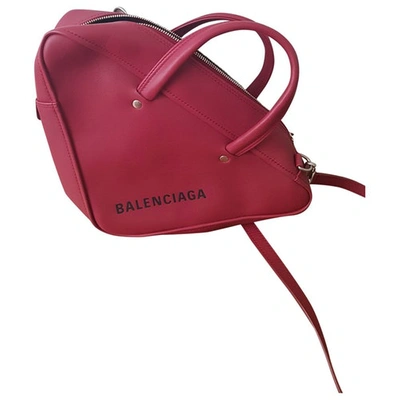 Pre-owned Balenciaga Triangle Red Leather Handbag
