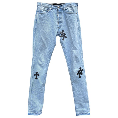 Pre-Owned Chrome Hearts Blue Jeans | ModeSens