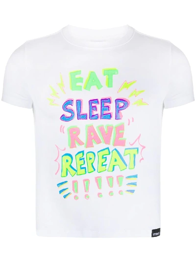 Vetements White 'eat, Sleep, Rave, Repeat' T-shirt