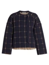 CHLOÉ Grid-Print Merino Wool & Cashmere Jacquard Jacket