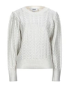 Msgm Metallic-threading Knitted Jumper In Silver