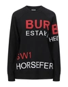 Burberry Intarsia Merino Wool-blend Sweater In Black