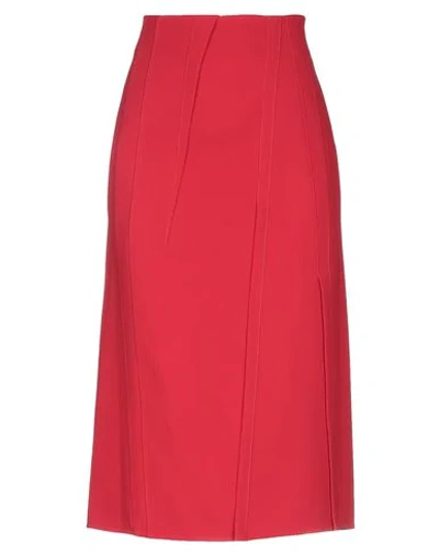 Victoria Beckham Midi Skirts In Red