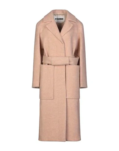 Jil Sander Detachable Belt Coat In Pink