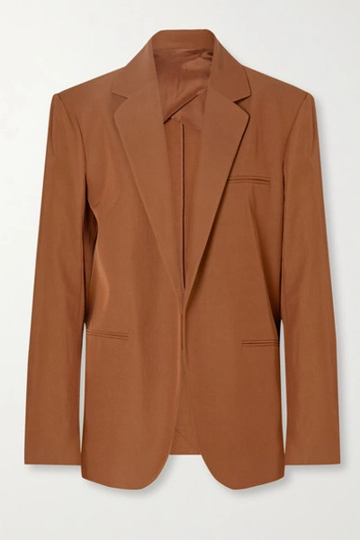 Deveaux Camilla Twill Blazer In Brick