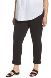 Lyssé High Rise Boyfriend Denim Leggings In Black
