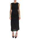 THEORY THEORY SLEEVELESS DRAPED MIDI DRESS