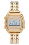 Rebecca Minkoff Digital Bracelet Watch, 34mm In Gold