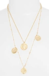 Ettika Elite Coin And Crystal Layered Necklace Set In Gold