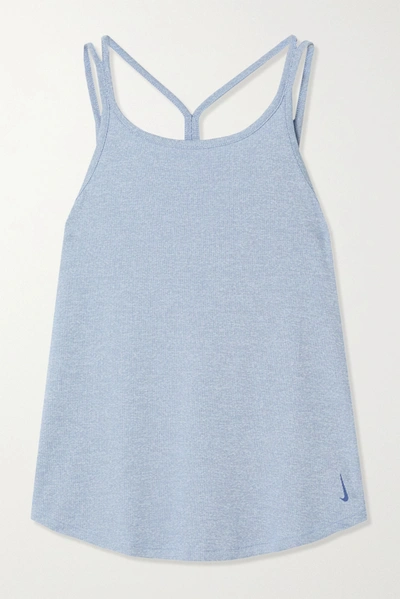 Nike Women's Yoga Dri-fit Strappy-back Tank Top In Blue