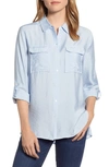 VINCE CAMUTO HAMMERED SATIN UTILITY SHIRT,9099060