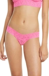 Hanky Panky Signature Lace Low Rise Thong In Fiesta Pink