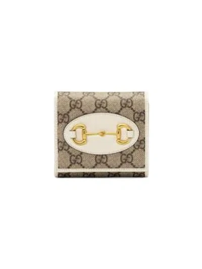 Gucci 1955 Horsebit Card Case Wallet In Ebony White